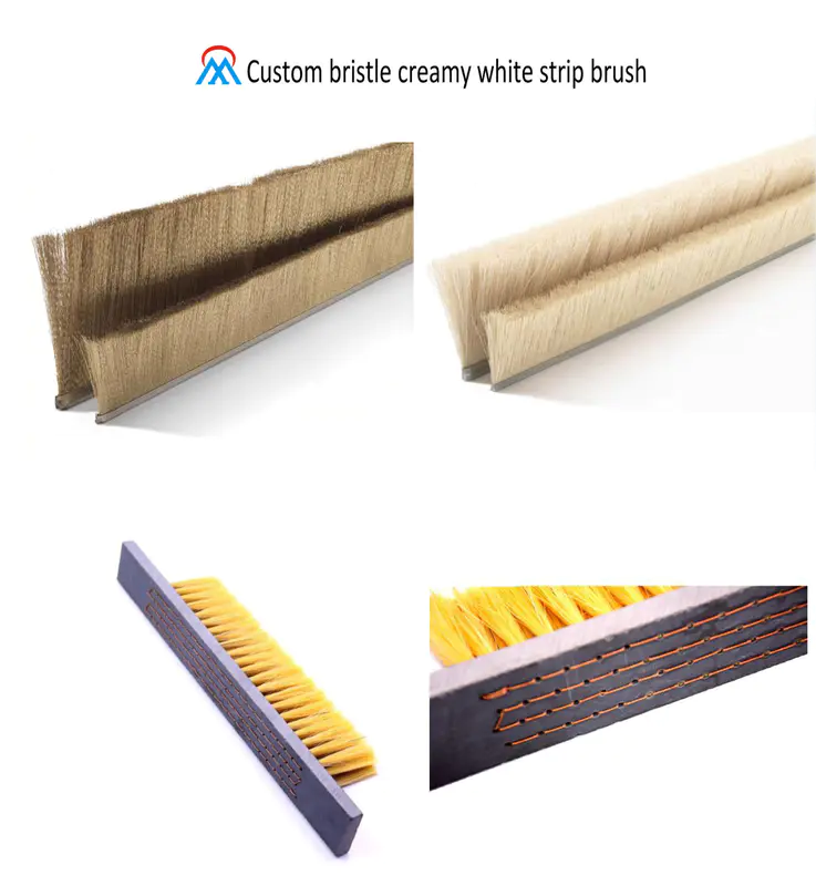 Custom bristle creamy white strip brush